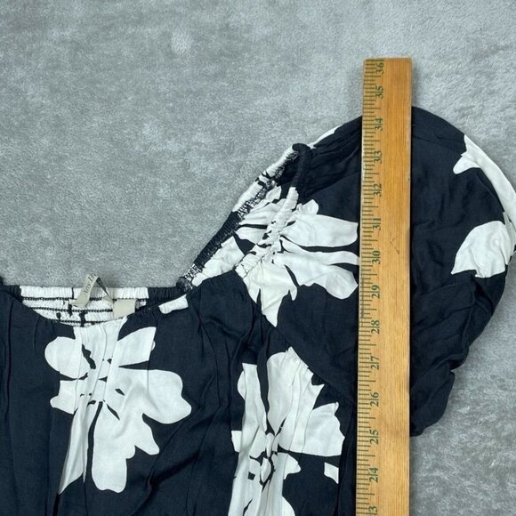 AnyBody Floral Puff Sleeve Black & White Mini Dress MP a0547 - Picture 4 of 9